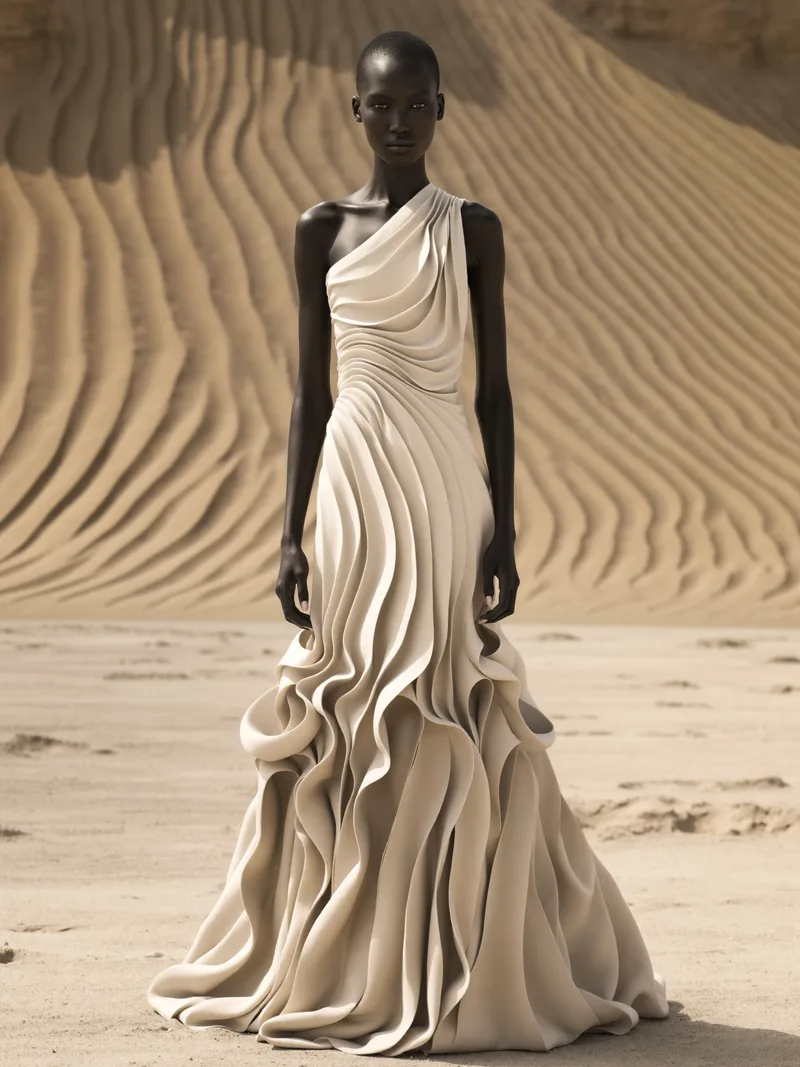 Outtake: a fabric macro prompt that returned a full gown